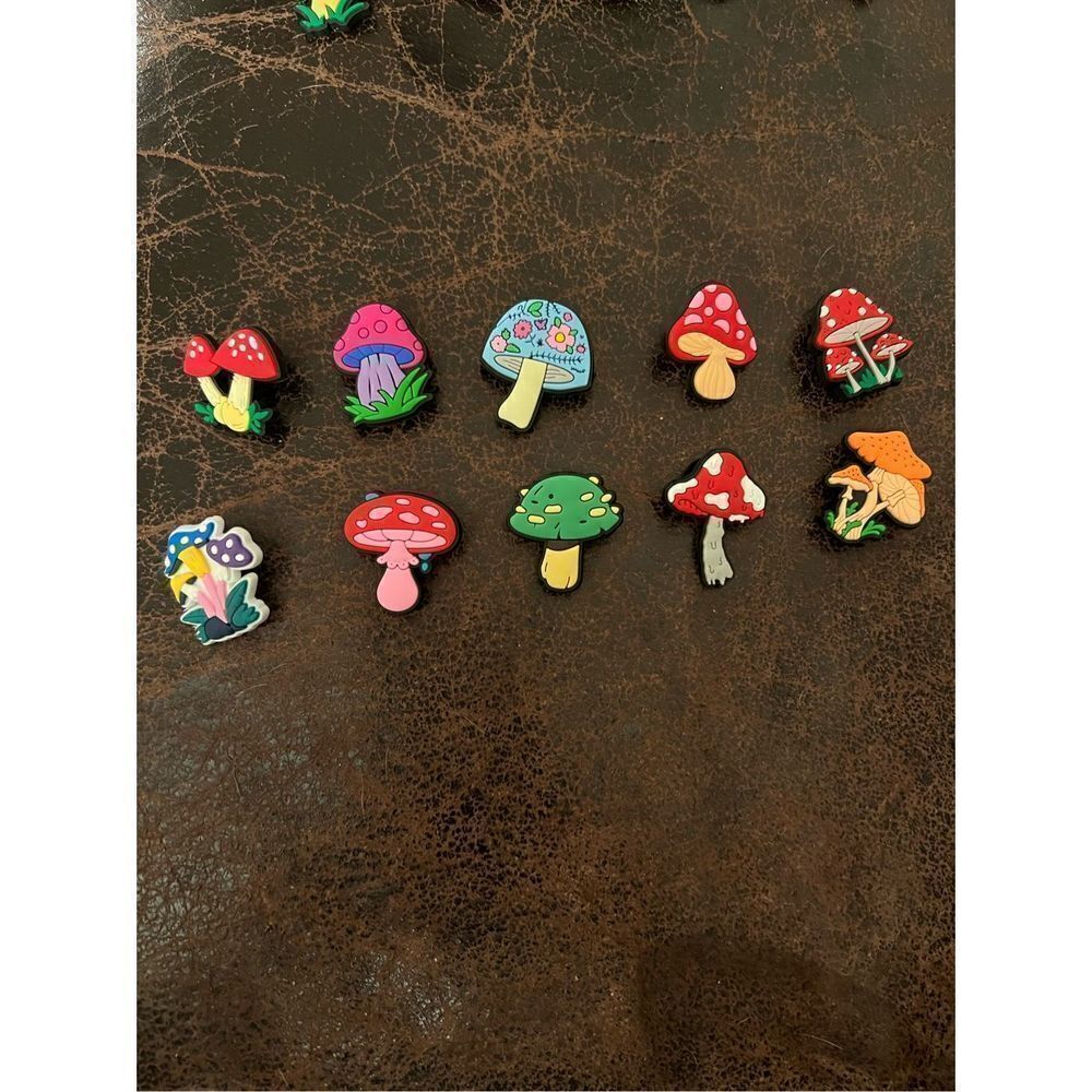 Mushroom Croc Shoe Charms 10 Pk #1 New